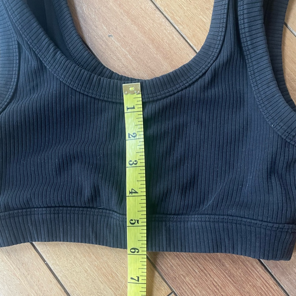 Alo Yoga Ribbed Black Wellness Bra | XS/S No Tag | Athletic Crop Sports Bra - Picture 10 of 13
